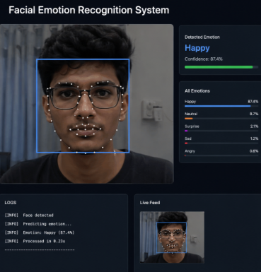Screenshot placeholder for the facial emotion recognition system