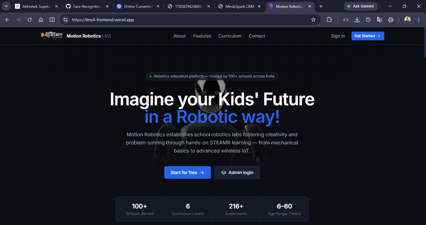 Screenshot placeholder for the School Connect LMS dashboard